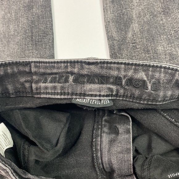 American Eagle Next Level Flex Slim Grey Black Distressed Jeans 28x32 - Picture 11 of 14